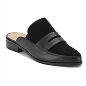Saks Fifth Avenue Black Penny Loafer Mules 7
